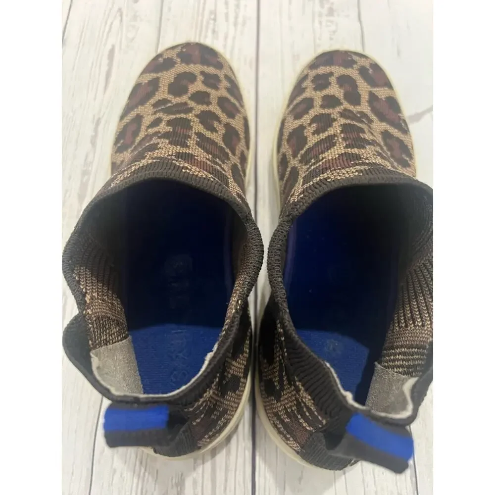 Rothy's Chelsea Wildcat Ankle Booties in Brown Leopard Size 10.5